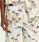 Scotch & Soda - Men's Fave Printed Bermuda Shorts - Herre - White Palmtree