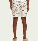 Scotch & Soda - Men's Fave Printed Bermuda Shorts - Herre - White Palmtree