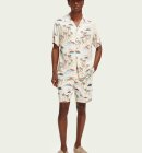 Scotch & Soda - Men's Fave Printed Bermuda Shorts - Herre - White Palmtree