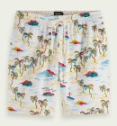 Scotch & Soda - Men's Fave Printed Bermuda Shorts - Herre - White Palmtree