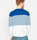 Sea Ranch - Harley Striped Long Sleeve Sweater | Herrer | Blue/Pearl
