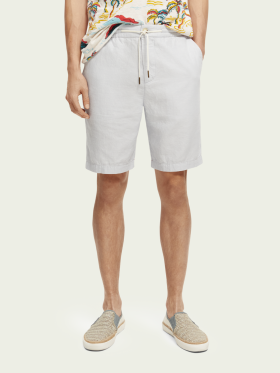 Scotch & Soda - Men's The Fave Hør Bermuda Shorts - Herre - Light Grey