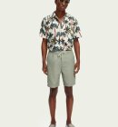 Scotch & Soda - Men's The Fave Hør Bermuda Shorts - Herre - Army