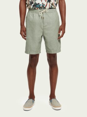 Scotch & Soda - Men's The Fave Hør Bermuda Shorts - Herre - Army