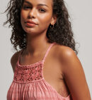 Superdry - Women's Vintage Long Halter Cami Kjole - Dame - Desert Sand Pink