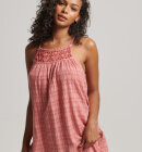 Superdry - Women's Vintage Long Halter Cami Kjole - Dame - Desert Sand Pink