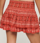 Superdry - Women's Vintage Tiered Mini Nederdel - Dame - Red Geo Print Mix