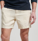 Superdry - Men's Overdyed Hør Shorts - Herre - Birch Beige