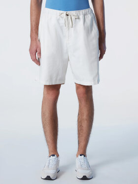 North Sails - Men's Paul Washed Bomuld-hør Shorts - Herre - White