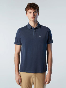 North Sails - Men's Recycled Jersey Polo Skjorte - Herre - Navy Blue