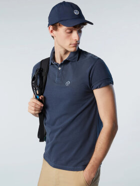 North Sails - Men's Recycled Jersey Polo Skjorte - Herre - Navy Blue