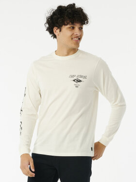 Rip Curl - Men's Fade Out Icon Long Sleeve T-shirt - Herre - Bone (white)