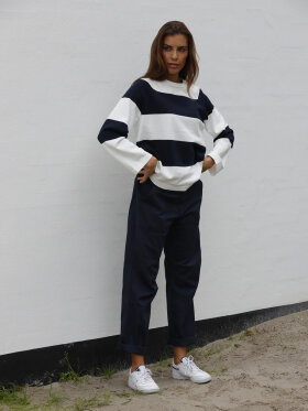 Blue Sportswear - Bess Striped Strik Bluse - Dame - Deep Navy/Ecru