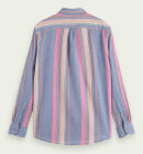 Scotch & Soda - Men's Regular Fit Striped Skjorte - Herre - White/Pink Stripe