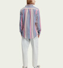 Scotch & Soda - Men's Regular Fit Striped Skjorte - Herre - White/Pink Stripe