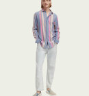 Scotch & Soda - Men's Regular Fit Striped Skjorte - Herre - White/Pink Stripe