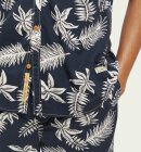Scotch & Soda - Men's Regular Fit Printed Poplin Skjorte - Herre - Navy Leaf