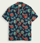 Scotch & Soda - Men's Printed Camp Skjorte - Herre - Navy Fruits Aop