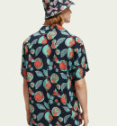 Scotch & Soda - Men's Printed Camp Skjorte - Herre - Navy Fruits Aop