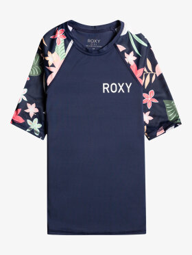 Roxy - Kids Printed 3/4 Sleeves UV/Rash Guard - Børn - Mood Indigo Alma
