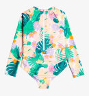 Roxy - Kids Paradisiac Island Long Sleeve Rash Guard Badedragt - Børn - Mint Tropical Trails