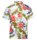 Superdry - Men's Kortærmet Hawaii Skjorte - Herre - Optic Banana Leaf