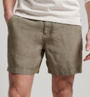 Superdry - Men's Overfarvede Shorts i Hør - Herre - Washed Khaki