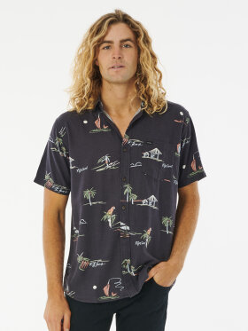 Rip Curl - Men's Party Pack Short Sleeve Skjorte - Herre - Washed Black