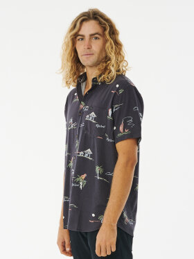 Rip Curl - Men's Party Pack Short Sleeve Skjorte - Herre - Washed Black