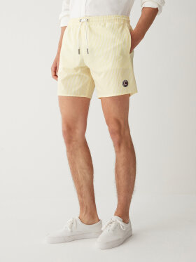 Colmar - Men's Striped Badebukser - Herre - Lemon/White