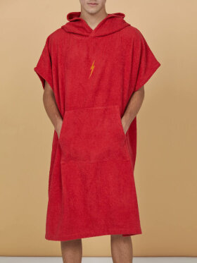 Lightning Bolt - Red Bolt Poncho - Unisex - Chinese Red