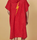 Lightning Bolt - Red Bolt Poncho - Unisex - Chinese Red