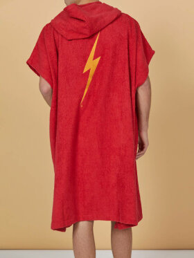 Lightning Bolt - Red Bolt Poncho - Unisex - Chinese Red