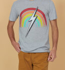 Lightning Bolt - Men's Rainbow T-shirt - Herre - Dark Grey Melange