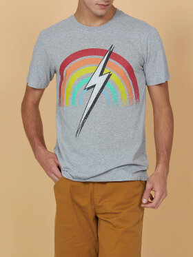 Lightning Bolt - Men's Rainbow T-shirt - Herre - Dark Grey Melange
