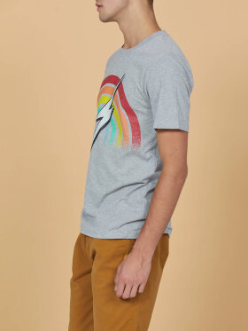 Lightning Bolt - Men's Rainbow T-shirt - Herre - Dark Grey Melange