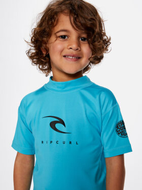 Rip Curl - Kids Corps Short Sleeve Rash UPF 50+ UV T-shirt - Børn (1-8 år) - Blue