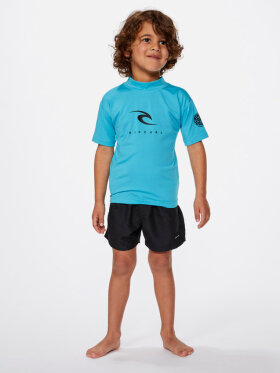 Rip Curl - Kids Corps Short Sleeve Rash UPF 50+ UV T-shirt - Børn (1-8 år) - Blue