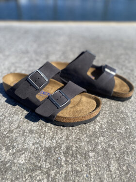 Birkenstock - Arizona Ruskind Sandaler - Unisex - Velvet Gray (beskidt sort)