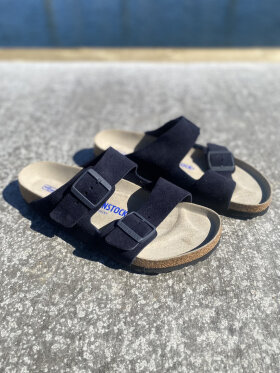 Birkenstock - Arizona Ruskind Sandaler - Unisex - Midnight (mørkeblå)