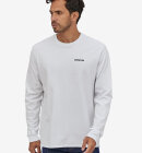 Patagonia - Men's Long-Sleeved P-6 Logo Responsibili T-shirt - Herre - White