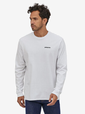 Patagonia - Men's Long-Sleeved P-6 Logo Responsibili T-shirt - Herre - White