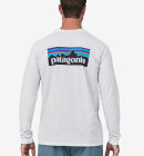 Patagonia - Men's Long-Sleeved P-6 Logo Responsibili T-shirt - Herre - White