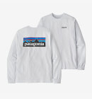 Patagonia - Men's Long-Sleeved P-6 Logo Responsibili T-shirt - Herre - White