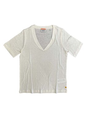 Scotch & Soda - Women's Soft V-neck T-shirt - Dame - Creme