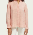 Scotch & Soda - Women's Oversized Natural-Dyed Hørskjorte - Dame - Blush Peach