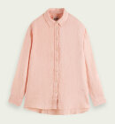 Scotch & Soda - Women's Oversized Natural-Dyed Hørskjorte - Dame - Blush Peach