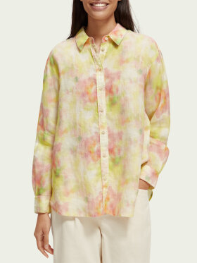 Scotch & Soda - Women's Oversized Hørskjorte - Dame - Multi Tie Dye