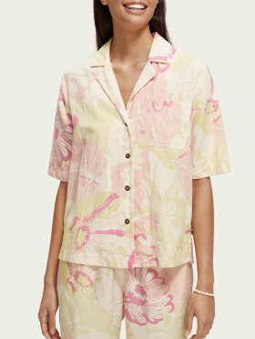 Scotch & Soda - Women's Printed Camp Skjorte - Dame - Vondelfield Blossom