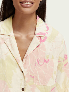 Scotch & Soda - Women's Printed Camp Skjorte - Dame - Vondelfield Blossom